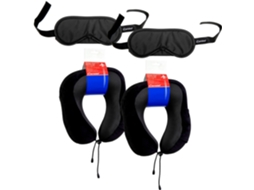 Kit de Viagem com 2 Travesseiros de Pescoço e 2 Máscaras de Dormir AQUAFORGE