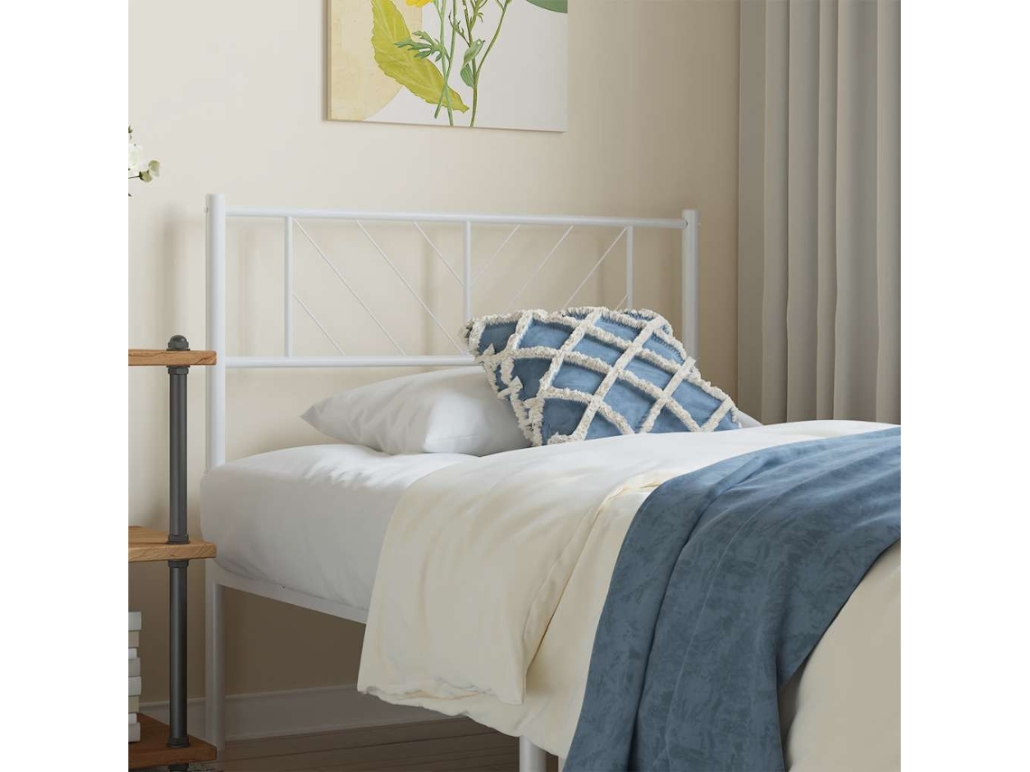 Vidaxl Cabeceira De Substituição 75 Cm Metal Branco