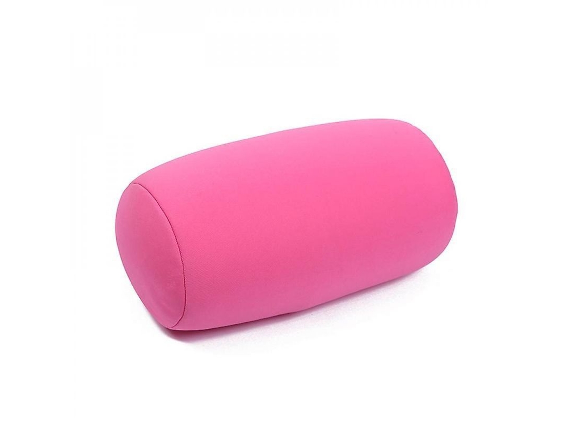 Rebe almohada Cilíndrica Multifuncional de Color Sólido para Siesta Y Descanso Ergonómico Rosa