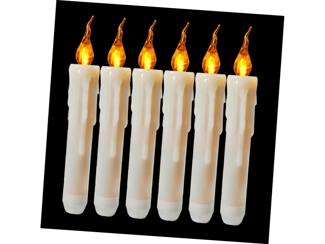 Conjunto De 6 Velas Eletrônicas De Led Com Efeito Choro, Luz Amarela Intermitente, Decoração Aconche Gokoco