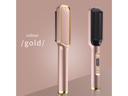 Caneta Alisadora LCD, Íons Negativos, Não Danifica o Cabelo, Alisa E Cacheia, Modelador de Cabelo Multifuncional, Alisador de Cabelo - Champanhe - LCD