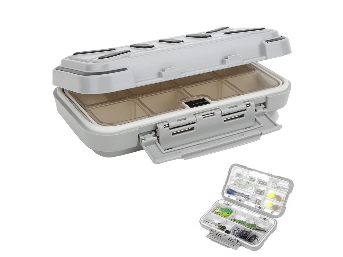 Caixa de Pesca Impermeável Abs Cinza