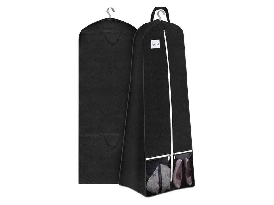 Capa Dobrável Não Tecida Para Vestido De Noiva - Saco De Armazenamento De Roupa Black