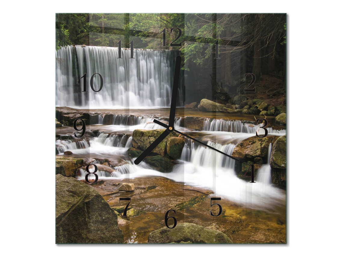 Relógio De Parede De Vidro Azul Espelharte (30x30 Cm)