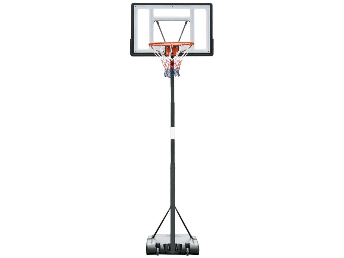 Cesta Basquete com Poste Ajustável 2,55-3,05m Uso Interno Preto Branco S/MARCA