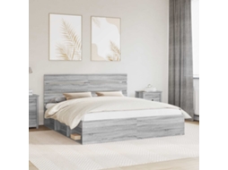 Vidaxl Estrutura Da Cama Com Cabeceira Cinza Sonoma 180 X 200 Cm