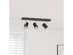 Vidaxl Foco De Teto Com Holofotes Preto 38 X 6,5 X 11,5 Cm Metal