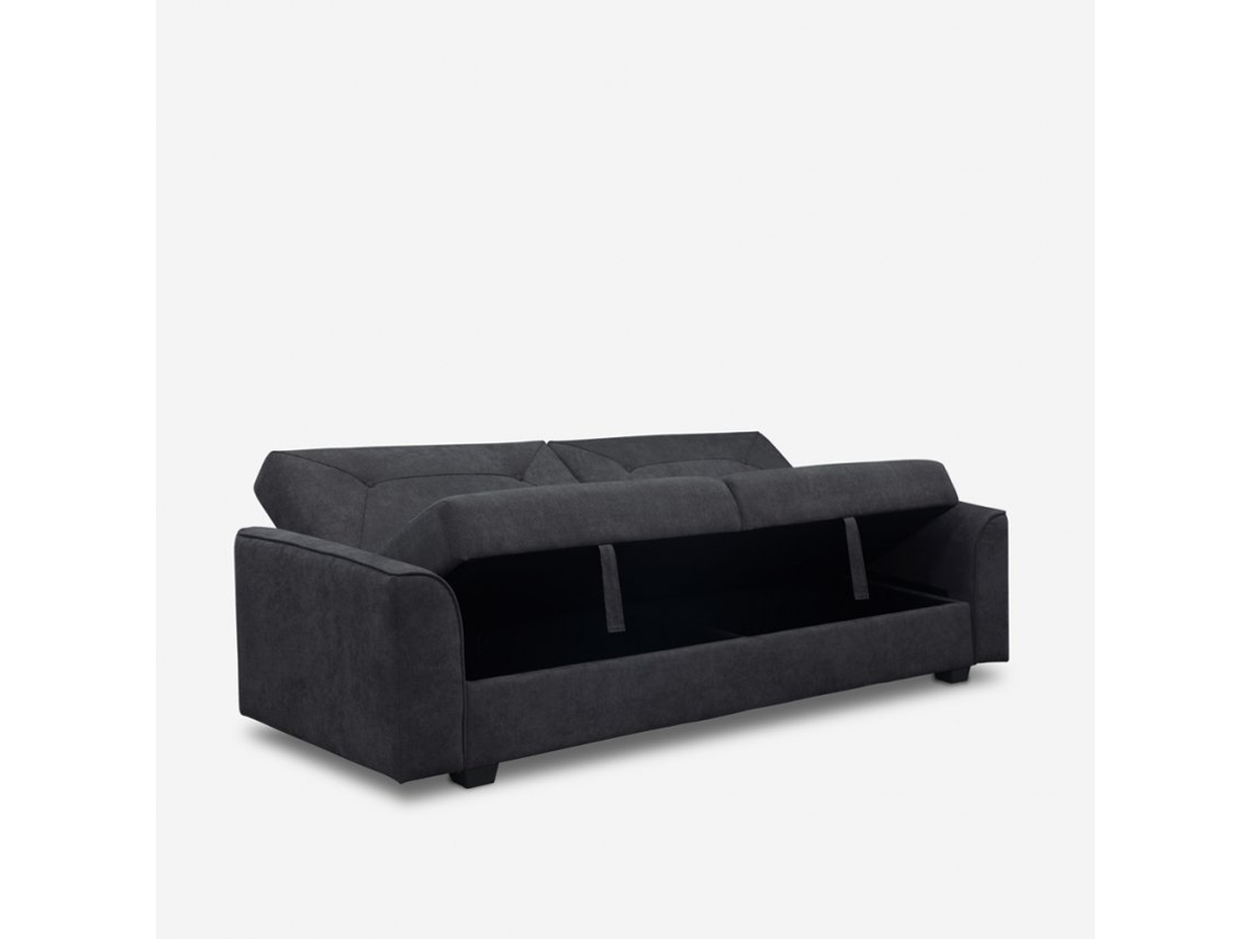 Sofácama de 3 lugares com design moderno clic clac em camurça Verto