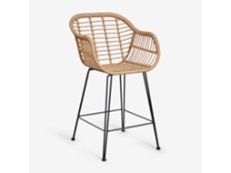 Sklum Pack De 4 Bancos Altos Em Rattan Sintético Zole Ratán Pe       Sem Almofada   ↑65 Cm
