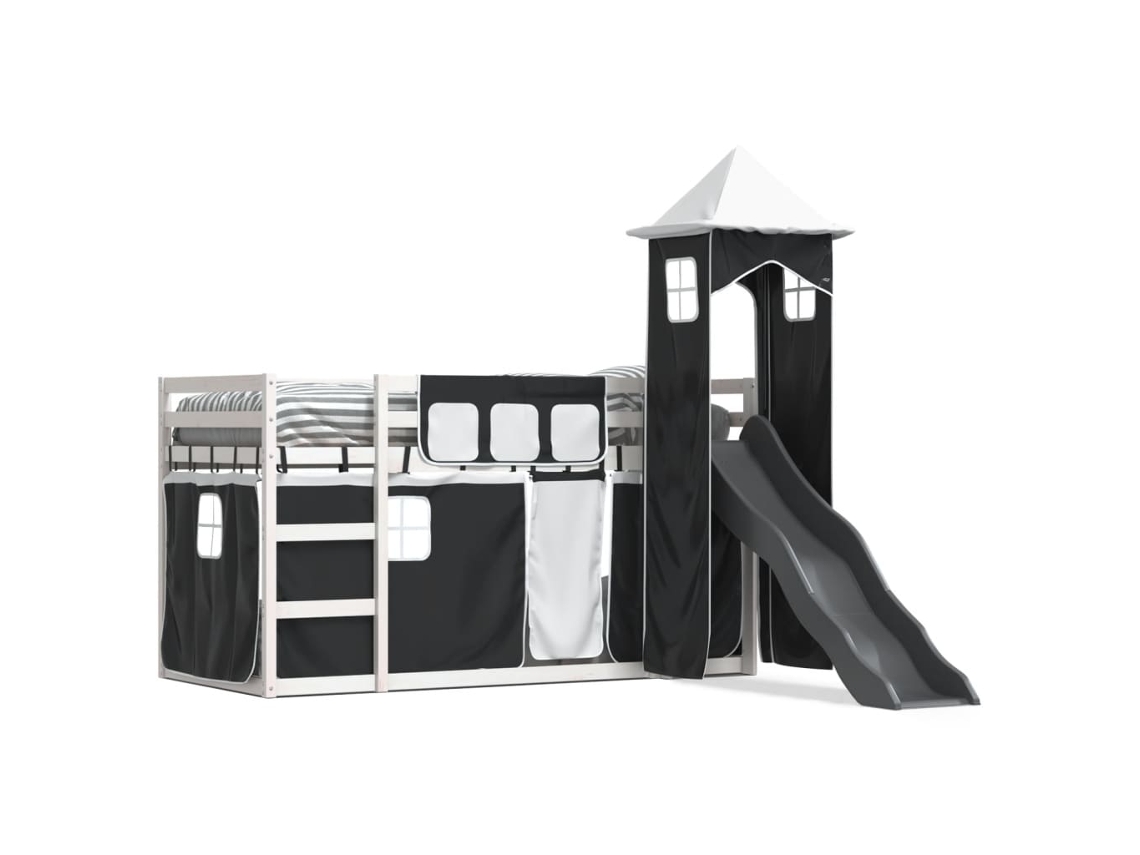 Bunk Bed, Bunk Beds Vidaxl Preto Madeira (90 X 200 Cm)