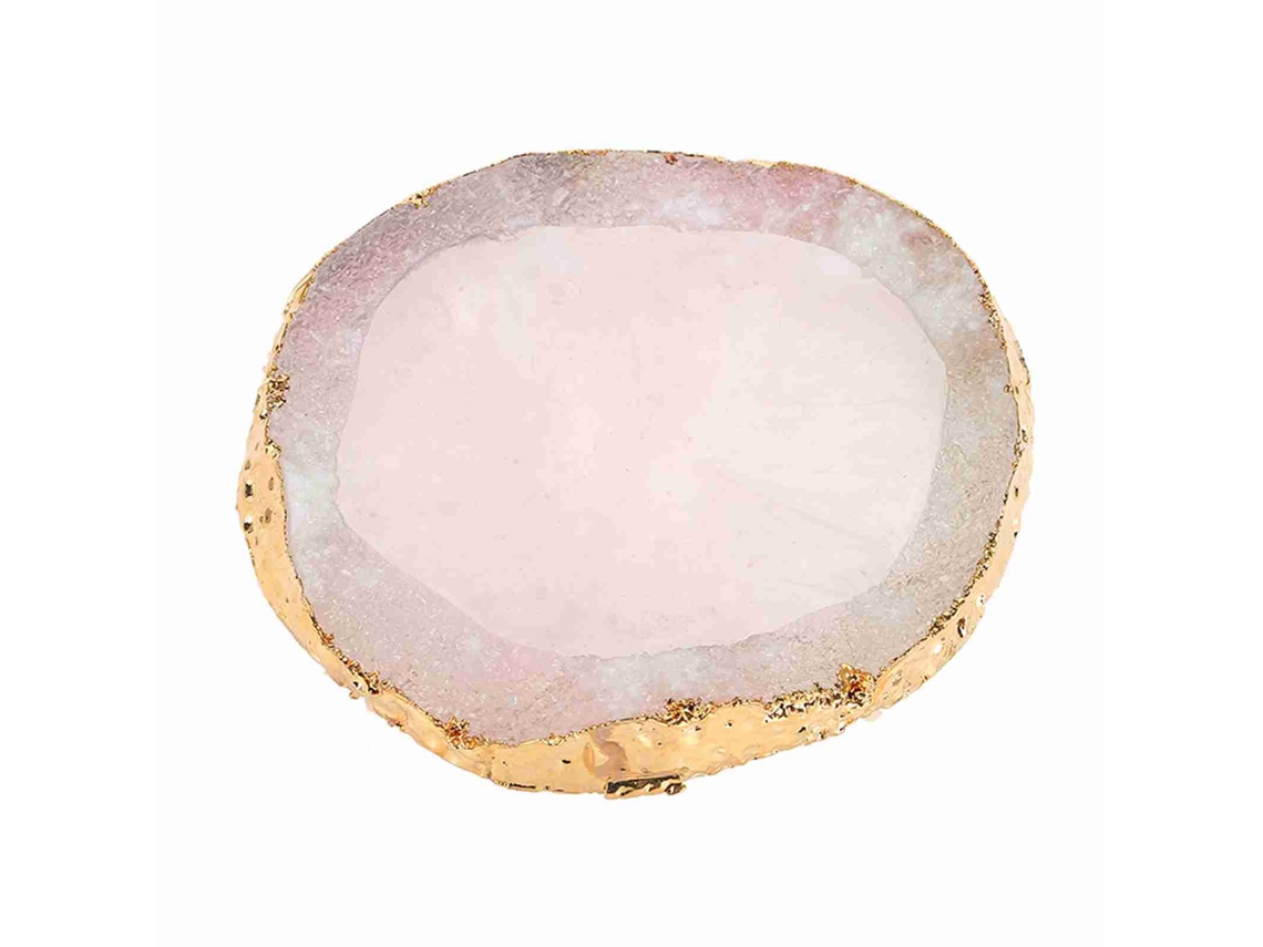 Paleta De Arte Para Unhas Em Resina Com Borda Dourada Prato De Cor Para Desenho Ferramenta Diy De Manicure Rosa