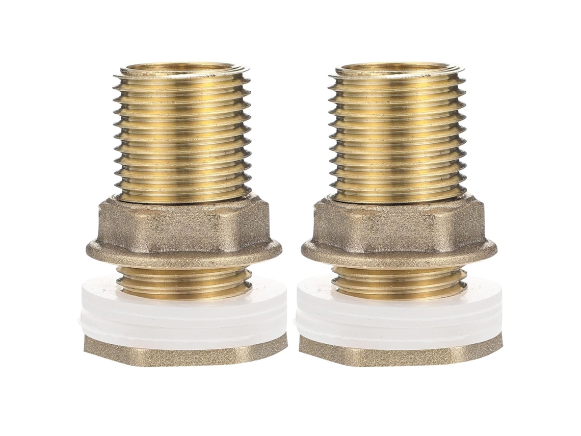 Conector De Cobre Para Tanque Água, 2 Peças, Encaixe Anteparo,