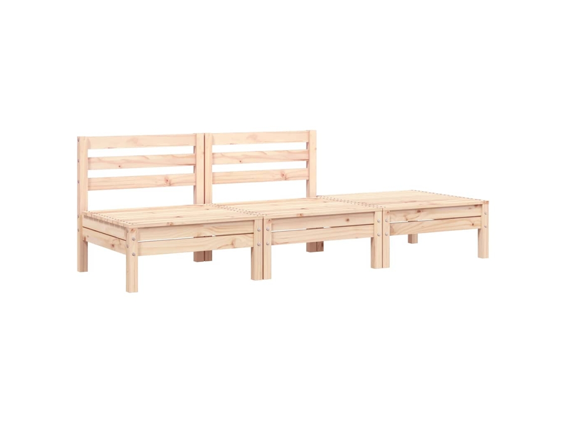 Conjunto 1 Sofá De Jardim Vidaxl Marrom Madeira De Pinho Maciça (190.5 X 63.5 X 62.5 Cm)