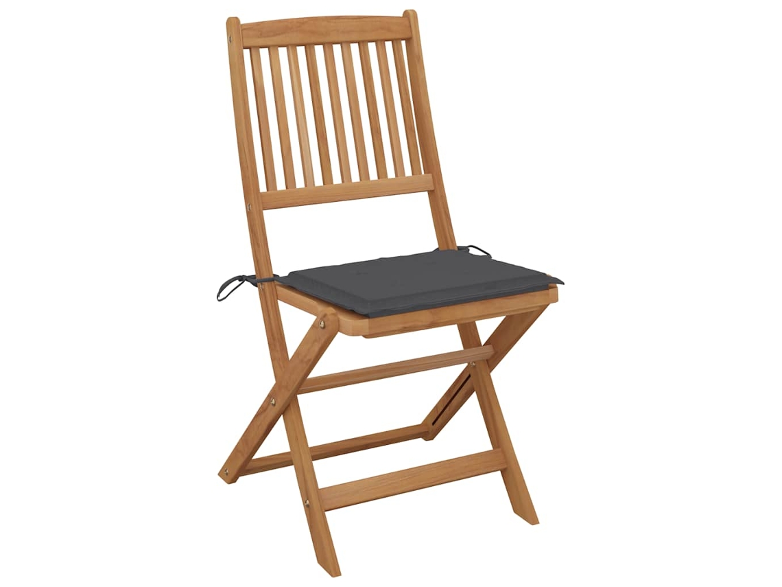 Conjunto de 2 Cadeiras de Jardim Dobráveis com Almofadões Acácia Maciça MAISON EXCLUSIVE (2 pcs)