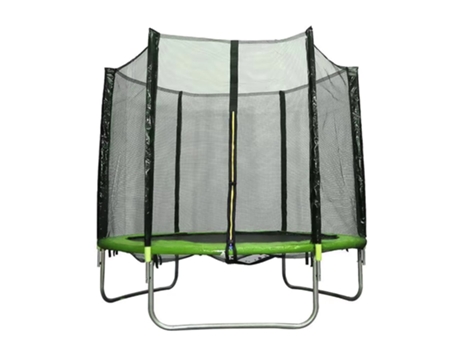 Trampolim Hxg Com Rede De Segurança 244 Cm Verde | Escada Incluída, Uso Interior E Exterior, Suporta Até 250 Kg