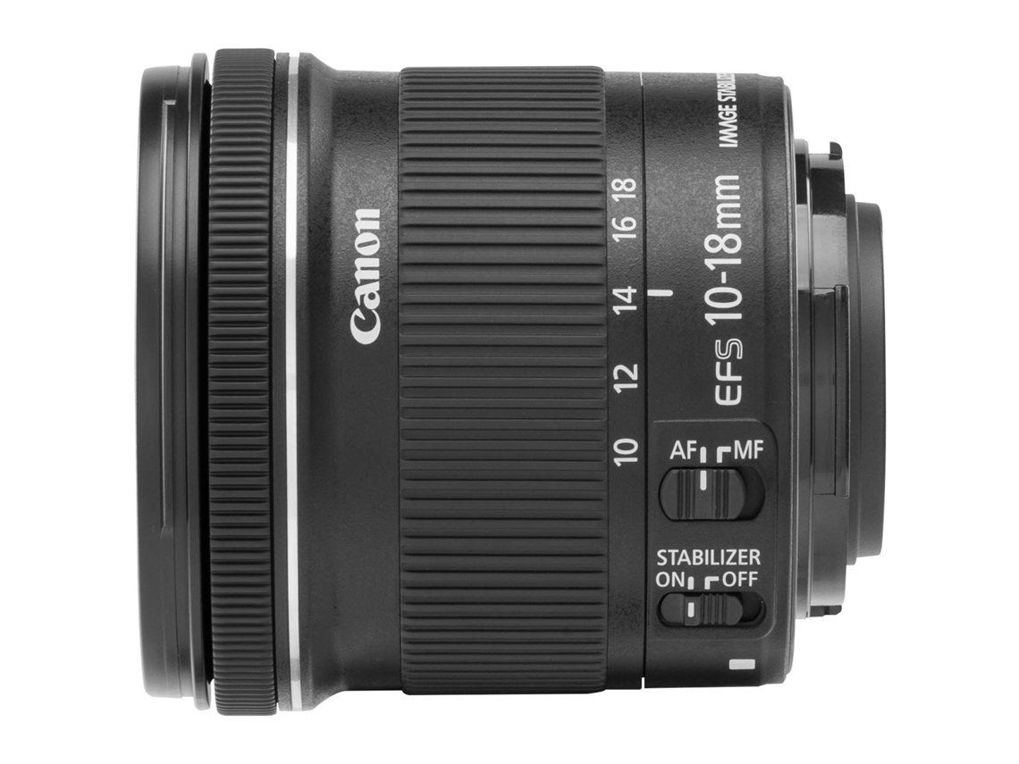 Objetiva CANON EF-S 10-18MM 4.5-5.6 IS STM (Encaixe: Canon EF-S - Abertura: f22-29 - f/4.5-5.6)