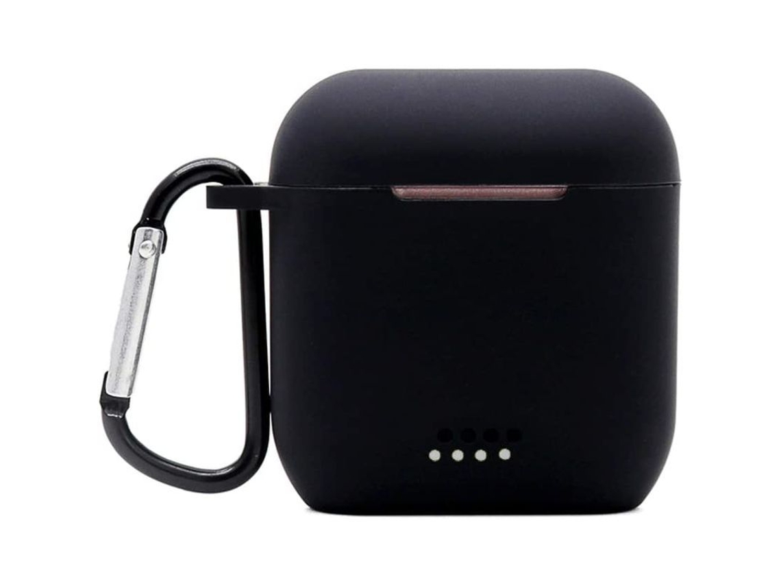 2026 capa de Silicone para Fone Bluetooth Tozo T6 com Porta chave e Led Visível Preto