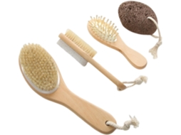 Conjunto De 4 Peças Collbath Para Esfoliação Corporal, Escova Esfoliante Para Os Pés Com Cerdas De Bucha Vegetal E Banho