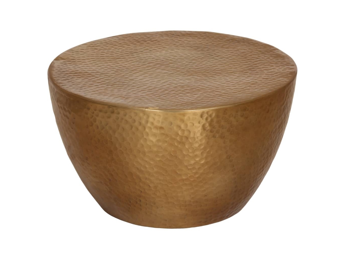 Vidaxl Mesa De Centro Em Alumínio Martelado Ø 50x30 Cm Bronze