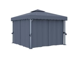 Gazebo VIDAXL Grey Alumínio (3x3 m)