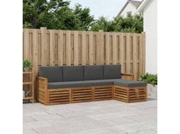 Vidaxl Conjunto De Sofás Para Exterior 5 Unid. Natural E Antracite