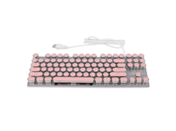 Teclado Mecânico Chave Azul Bicolor Rosa Eletroplatada Punk Teclado Gamer com Fio Usblaxiscreed (iluminação Rgb 87 Teclas)