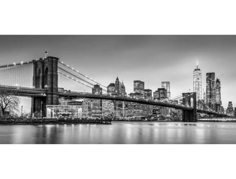 Quadro OEDIM Panorâmico Ponte do Brooklyn (Preto e Branco - 200x60cm - Pegasus)