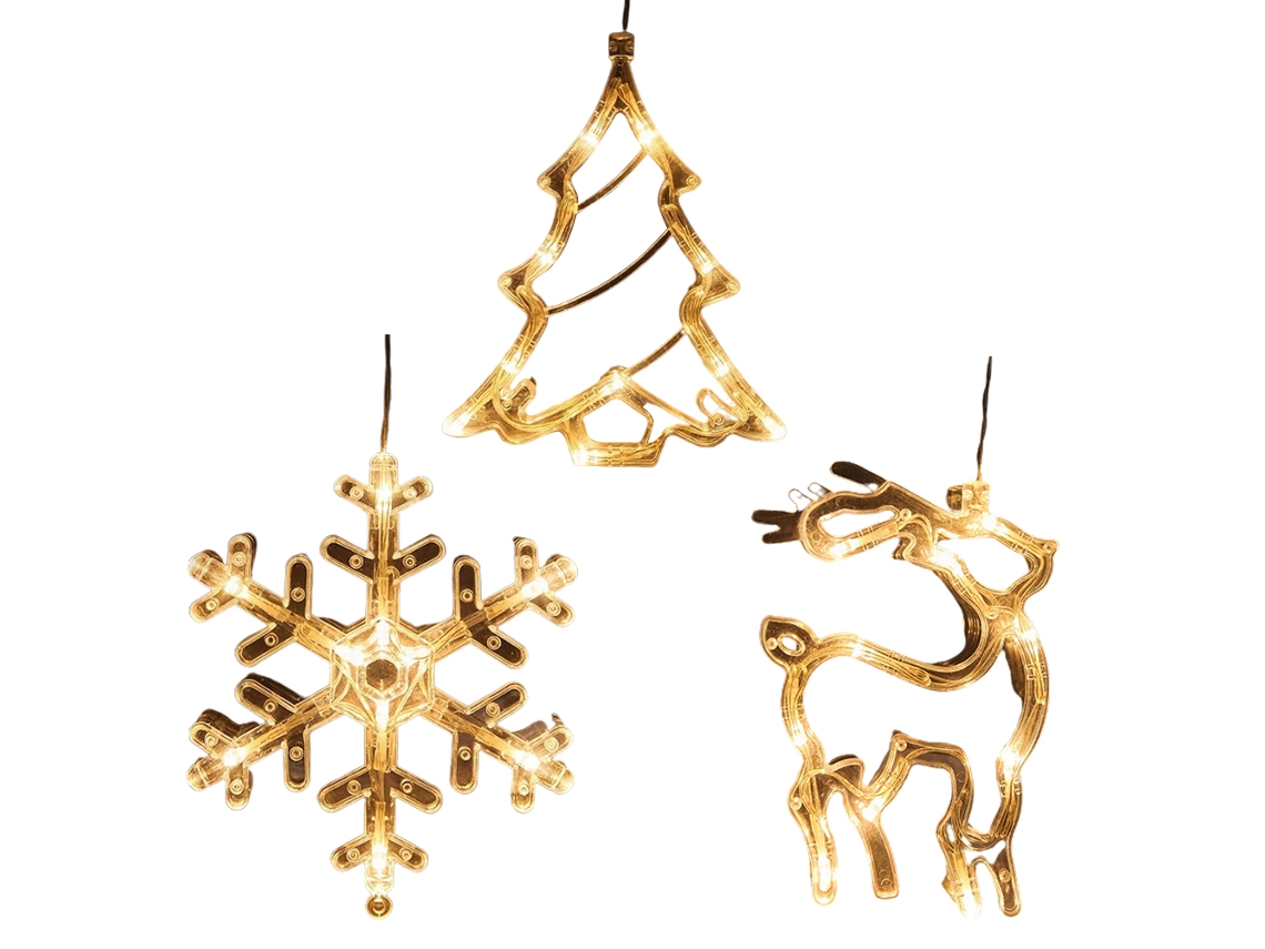 Luzes de Natal Led para Janela com Ventosas e Pendente LAXISCREED