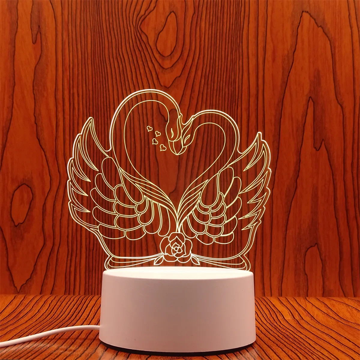 Luminária Noturna Led 3d Criativa, Luz Decorativa para Casa MDUG (luz Quente)