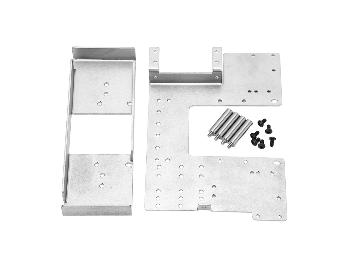 Kit De Caixa De Bateria De Aço Inoxidável Para Carro Rc Tamiya 1/14 Truck Andar Superior Prata Diy