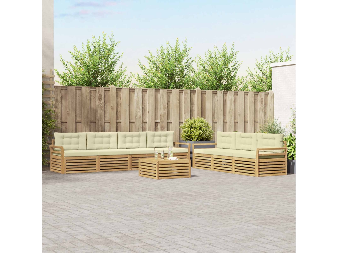 Vidaxl Conjunto De Sofás Para Exterior 8 Unid. Branco E Creme