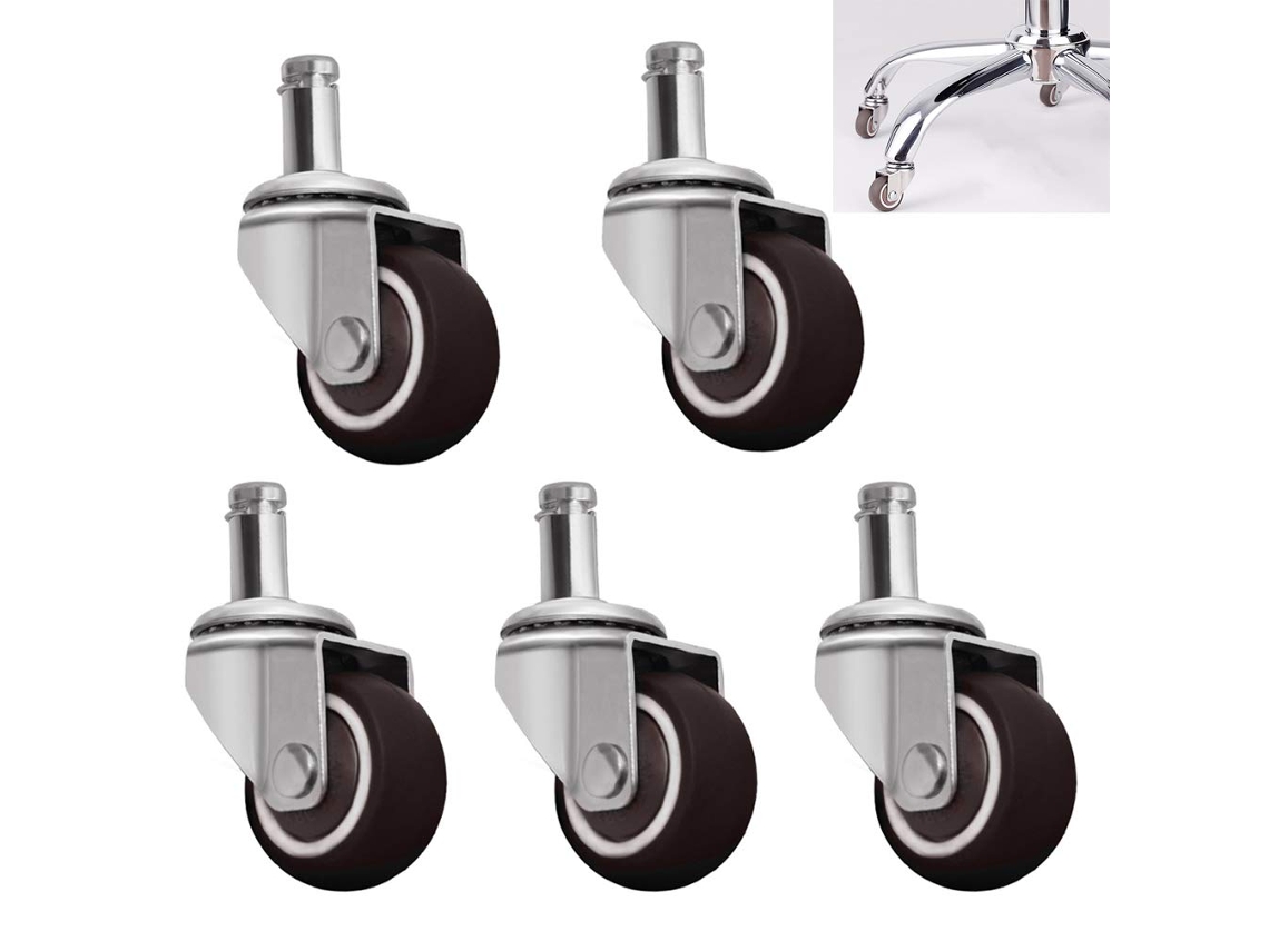 Rodízios Para Cadeiras De Escritório, Rodízios Gira, 38 Mm, 50 Mm, 5 Rodízios, Borracha, Giratórios, 360 Graus