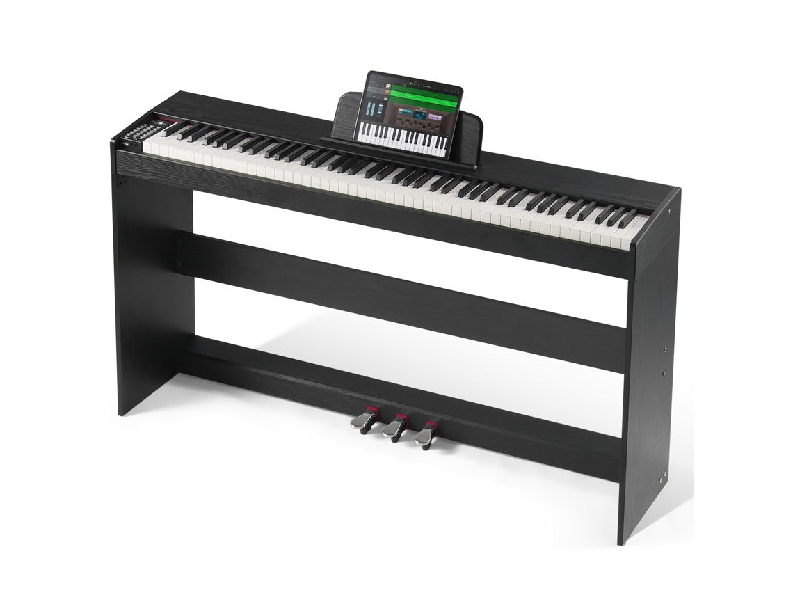 Piano Digital VEVOR 88 Teclas com Teclado Duplo e Suporte de Gabinete Único
