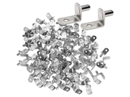 50pcs Pinos De Apoio De Metal Prateado Com Níquel Em Forma De L 6mm Para Gavetas E Estantes