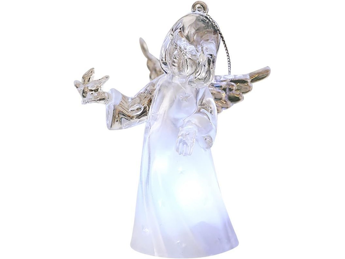 Ornamento de Anjo de Vidro para Natal Tamanho Miniatura 3,94 Polegadas com Dois Designs
