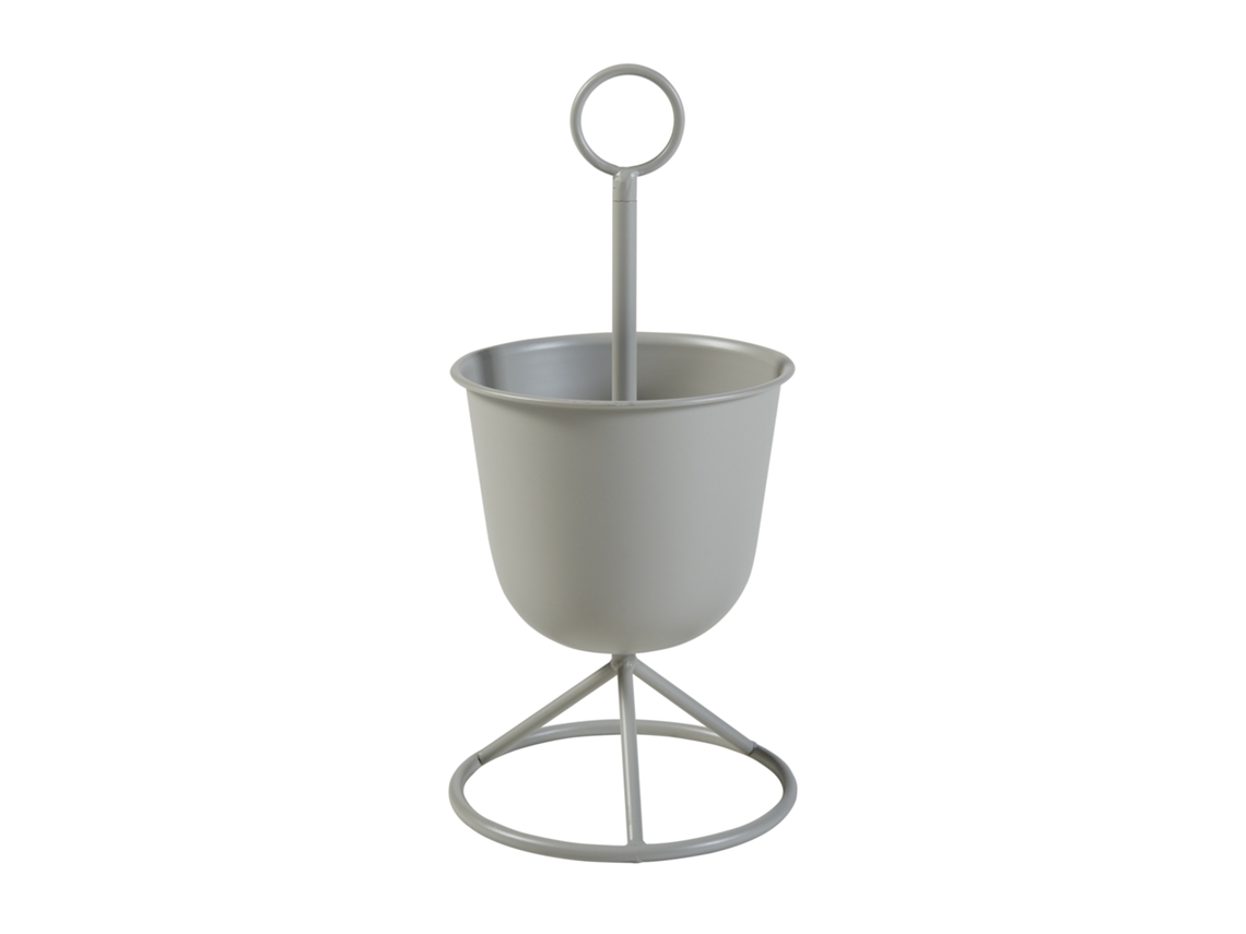 Suporte para Plantas Alphen com Vaso Metálico [EN.CASA] 48xø23 cm - Cinzento Claro