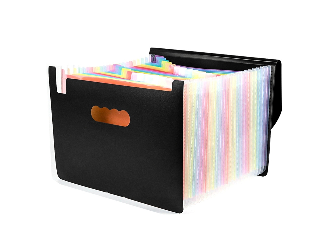 Lurelia Organizador De Arquivos A4/carta, Com 12 Bolsos, Em Pp, Com Fecho E Alça, Preto, Para Documentos E Escritório