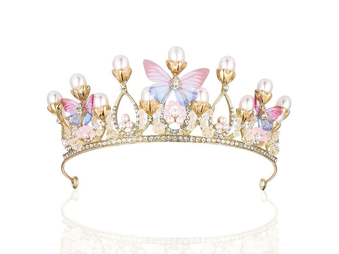 Corona De Borboletas Com Pérolas Para Meninas Acessórios De Cabelo Para Festas E Eventos