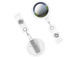 Porta Crachá Retrátil, Porta Crachás Retráteis Reforçados Em Formato De Bola Golfe, Porta Crachás Reforçados, Chaveiros