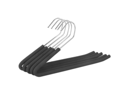 Fasst perchas para Calças com Abertura Aberta com Espuma Antiderrapante Revestida Cor Preta Pacote de 5 CUIDADOS