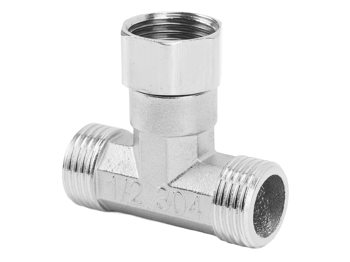 Conexão Em T De Aço Inoxidável 304 (com Rosca Universal De 4 Pontos, Resistente À Corrosão E Duradoura)