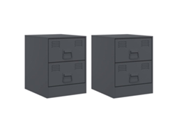 Bedside Cabinet, Bedside Cabinets Vidaxl Antracite Aço (n/a)