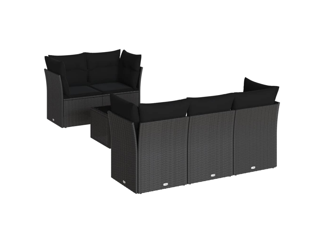 Garden Sofa Set, Garden Sofa Sets Vidaxl Preto Rattan / Vime (n/a)
