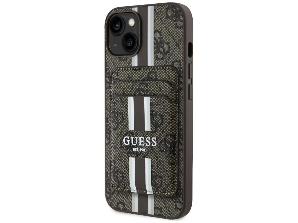 Capa Guess 4g Com Listas E Carteira Para Iphone 15 Para Magsafe Prática