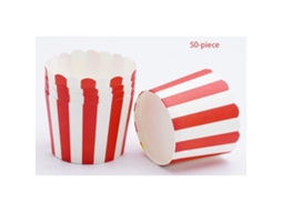 Forma De Papel Descartável Com Listras Vermelhas - 50 Unidades