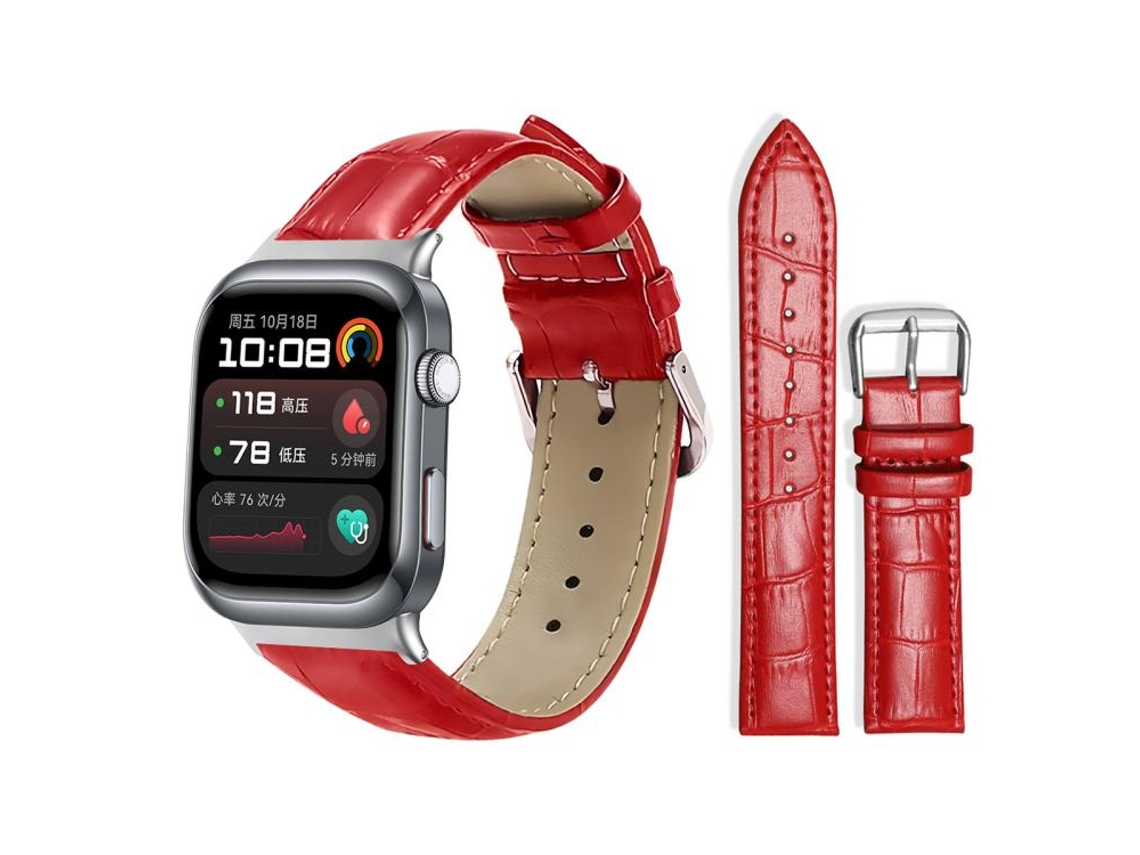 Bracelete para Huawei Watch D2 Couro Fivela de Pino Textura de Bambu Vermelha XIAOMOYU (22mm)