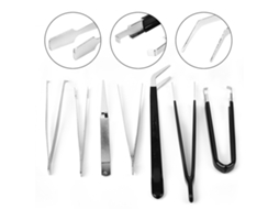 Conjunto De 7 Pinças Antiestáticas Em Aço Inox Da Laxiscreed Para Eletrônica