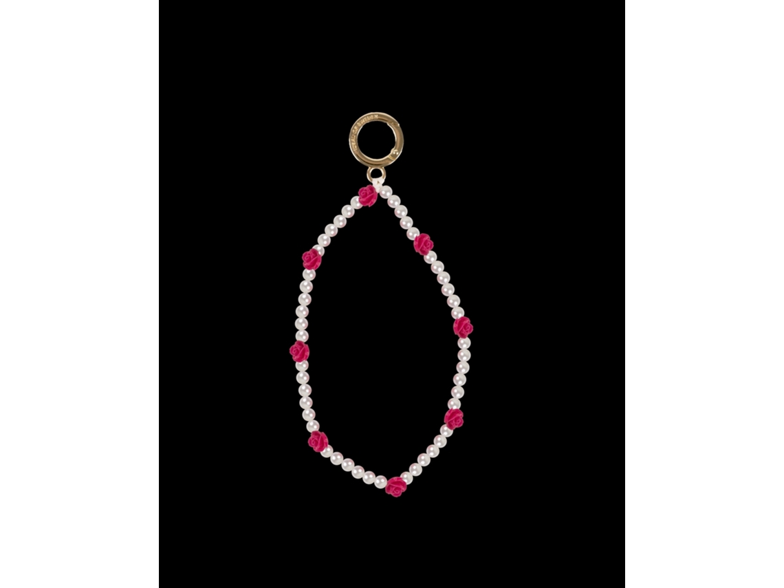 Alça De Pulso Para Celular Com Pérola Rosa