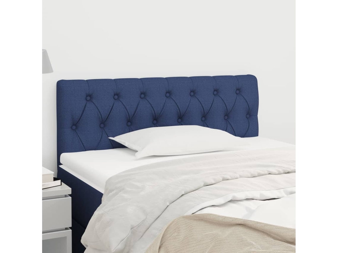 Vidaxl Cabeceira De Cama Tecido 100x7x78/88 Cm Azul