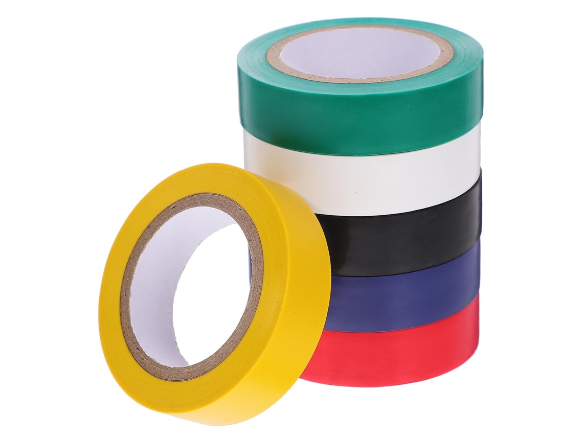 6 Rolos De Fita Isolante Elétrica Em Pvc, Cores Vibrantes, Resistente A Altas Temperaturas, Ideal Para Eletricistas